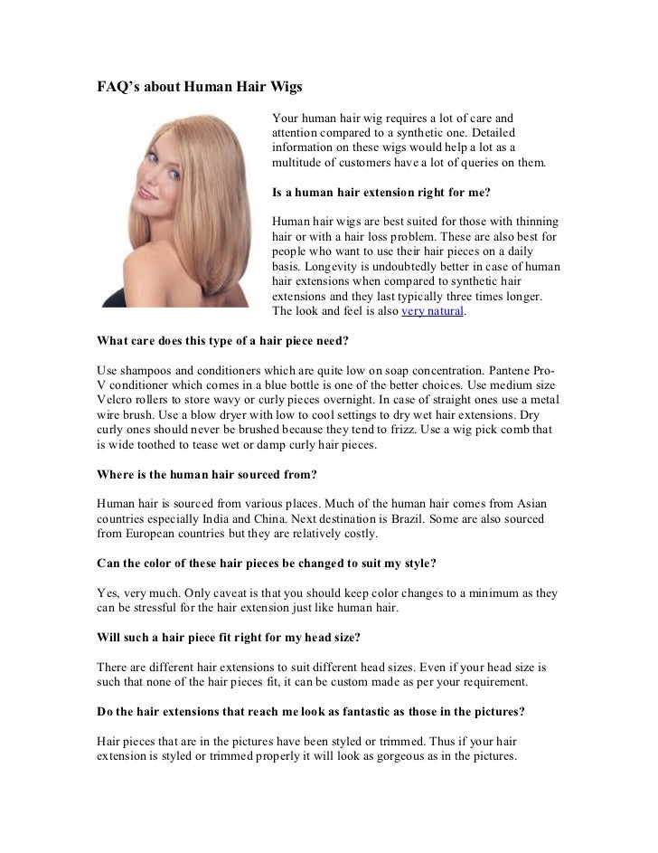 Faq S About Human Hair Wigs