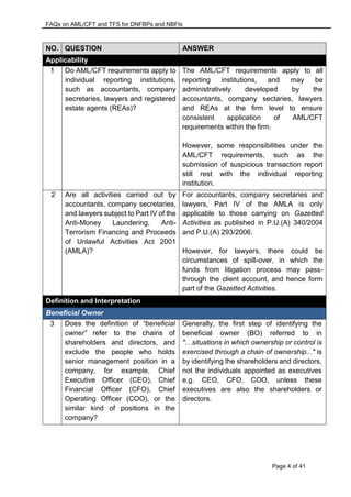 Frequently Asked Questions on Anti-Money Laundering | PDF