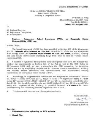 FAQs on Corporate Social Responsibility (CSR) | PDF
