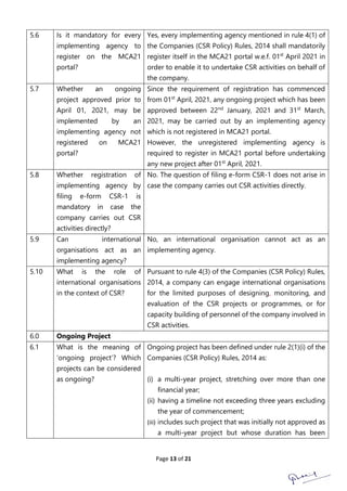 Csr Faq FAQs on Corporate Social Responsibility (CSR) | PDF