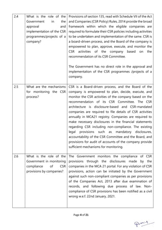 Csr Faq FAQs on Corporate Social Responsibility (CSR) | PDF