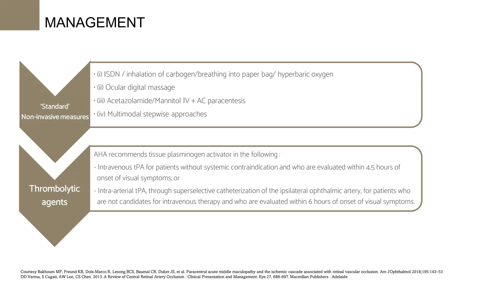 DIAGNOSIS AND MANAGEMENT CENTRAL RETINA L ARTERY OCCLUSION | PDF