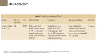 DIAGNOSIS AND MANAGEMENT CENTRAL RETINA L ARTERY OCCLUSION | PDF