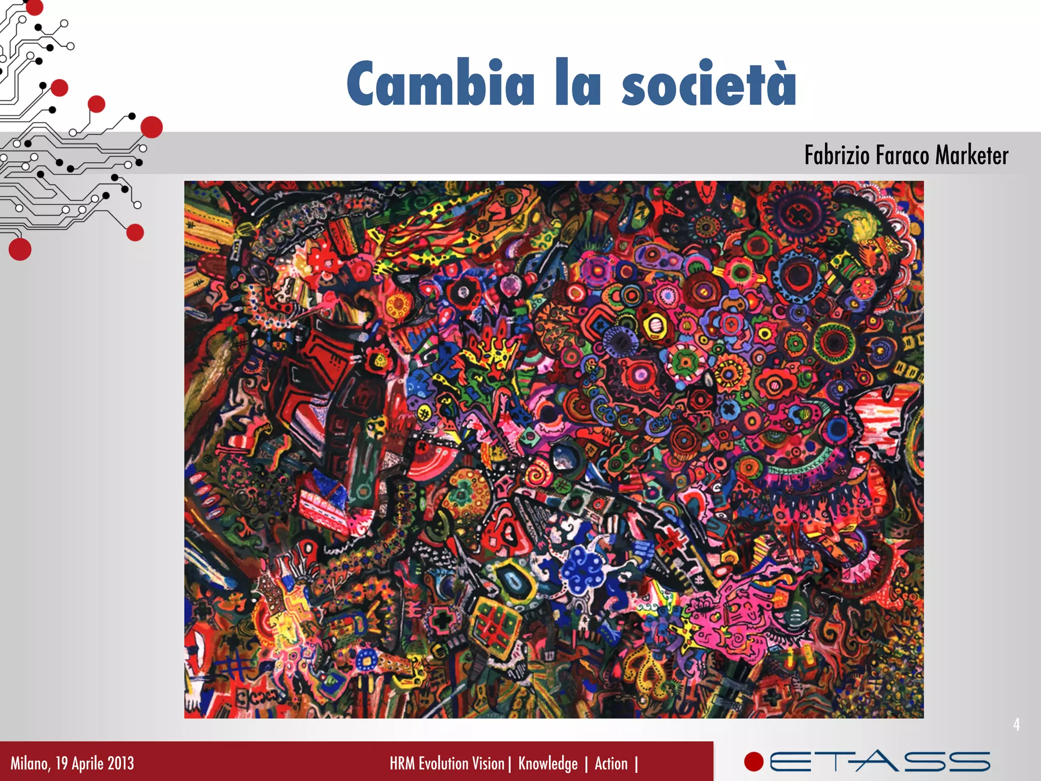 Fabrizio Faraco Marketer
Cambia la società
HRM Evolution Vision| Knowledge | Action |Milano, 19 Aprile 2013
4
 