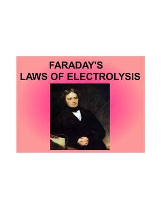 Faraday laws of electrolysis