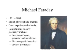 Michael Faraday (1791-1867). British physicist and chemist