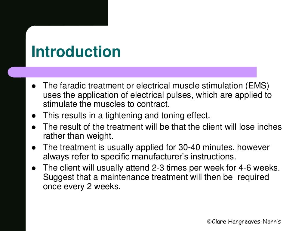 Faradic body treatment