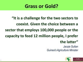 Delivering impact from African animal agriculture: The agriculture-mining conundrum of grass or brass; bread or stones