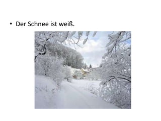 • Der Schnee ist weiß.
 