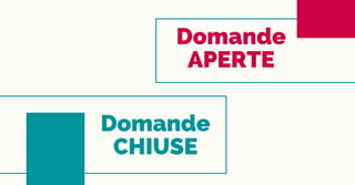 Domande
APERTE
Domande
CHIUSE
 