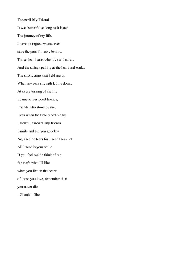 Farewell my friend | PDF