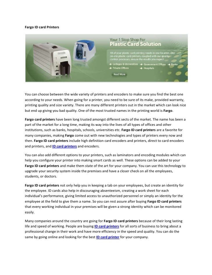 Fargo Id Card Printers Id Card Printer Laminator Systems