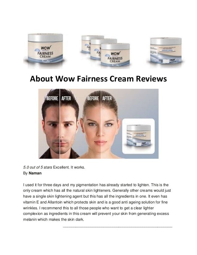 wow fairness cream