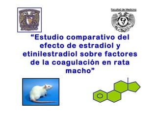 “Estudio comparativo del
efecto de estradiol y
etinilestradiol sobre factores
de la coagulación en rata
macho”
 