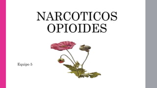 NARCOTICOS
OPIOIDES
Equipo 5
 