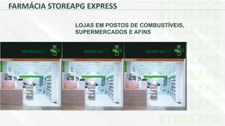 FARMÁCIA STOREAPG EXPRESS
LOJAS EM POSTOS DE COMBUSTÍVEIS,
SUPERMERCADOS E AFINS
 