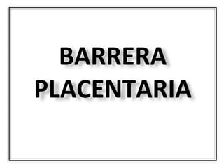 BARRERA
PLACENTARIA
 
