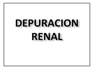 DEPURACION
   RENAL
 