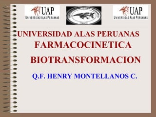 UNIVERSIDAD ALAS PERUANAS     FARMACOCINETICA ,[object Object],BIOTRANSFORMACION 