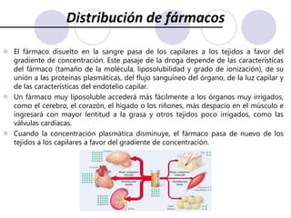 Se denomina atrapamiento iónico al estado estacionario en el cual las concentraciones de las drogas no ionizadas son iguales a ambos lados de la membrana plasmática, y además la droga alcanzará mayor concentración total en el compartimiento en el que haya mayor fracción ionizada.Absorción de drogasSe dice que una molécula de droga llega a la circulación sistémica, cuando llega a las venas pulmonares. Al conjunto de elementos ubicados entre el sitio de absorción y las venas pulmonares, se lo denomina compartimiento presistémico. En el compartimiento presistémico, cada molécula de droga puede o no ser extraída, acumulada, biotransformada y/o excretada, por lo que no necesariamente toda la droga absorbida llega a la circulación general. 