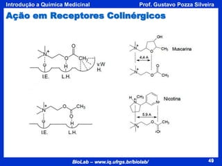 49
BioLab – www.iq.ufrgs.br/biolab/
Prof. Gustavo Pozza Silveira
Introdução a Química Medicinal
49
Ação em Receptores Colinérgicos
 