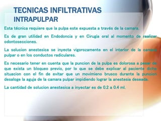 Intrapulpal Farmacología de los anestésicos | PPTX