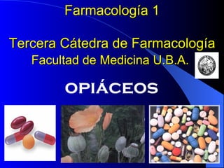 Farmacología 1 Tercera Cátedra de Farmacología Facultad de Medicina U.B.A.   ,[object Object]