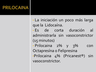 Farmacologia anestesicos locales en Odontología Slide 47
