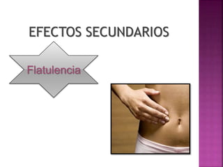 EFECTOS SECUNDARIOS
Flatulencia
 
