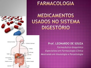 Prof. LEONARDO DE SOUZA
Farmacêutico-bioquímico
Especialista em Farmacologia Clínica
Mestrando em Imunologia e Parasitologia
 