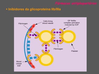 Fármacos antiplaquetários
 Inibidores da glicoproteína IIb/IIIa
 