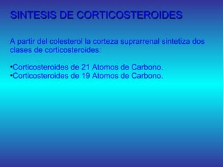 Corticosteroides de 21 átomos de carbono:
Son las hormonas más importantes y las responsables de las
funciones endócrinas ...