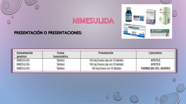 Nimesulida Suspension 50 Mg 5ml Dosis Para Niños