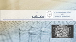 Antivirales
Dr. Alejandro Saggiante Montero
3roA1
Argüello Gil Ileana Amairany
 