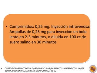 FARMACOS INOTROPICOS | PPTX