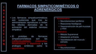 Farmacos simpaticomimeticos o adrenergicos