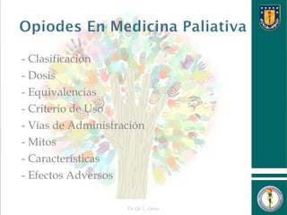 - Clasificación
- Dosis
- Equivalencias
- Criterio de Uso
- Vías de Administración
- Mitos
- Características
- Efectos Adversos
Dr.Qf. L. Ortiz 5
 