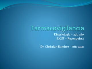 Kinesiología – 2do año
UCSF – Reconquista
Dr. Christian Ramirez – Año 2021
 