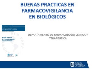 DEPARTAMENTO DE FARMACOLOGIA CLÍNICA Y
TERAPEUTICA
 