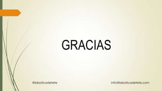 GRACIAS
@laboticadetete

info@laboticadetete.com

 