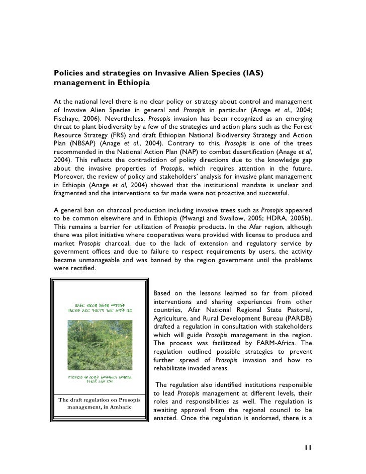 Ethiopian national biodiversity strategy and action plan