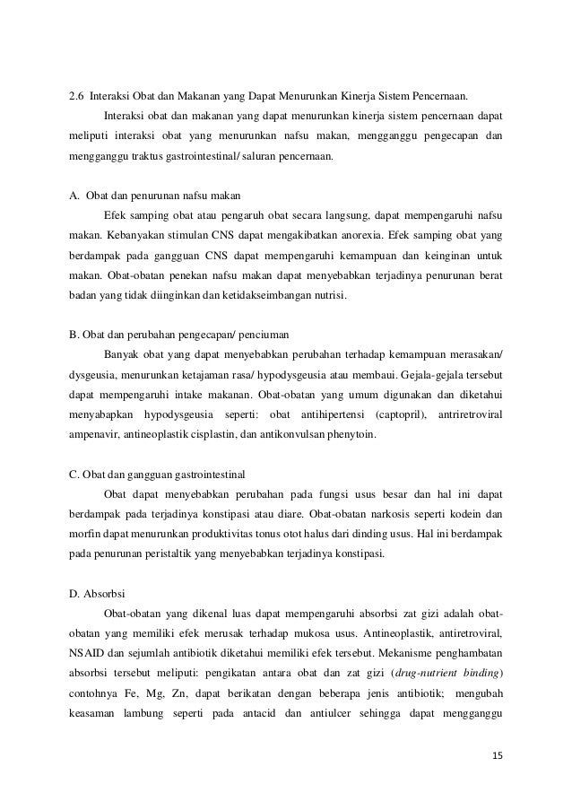 Farmakologi Interaksi Obat Dengan Makanan