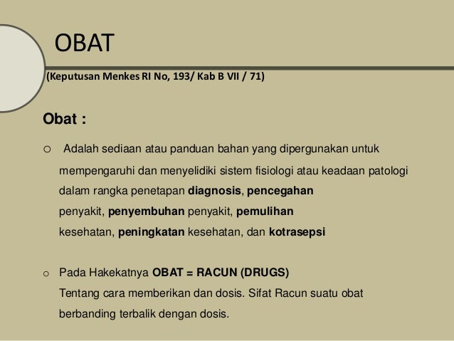 Farmakologi obat dan penggolongannya 