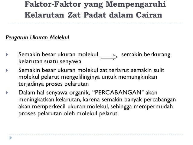 Faktor yang mempengaruhi kelarutan pdf