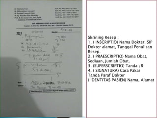 komponen resep obat π inscriptio, subscriptio,... Farmasi komunitas SULASMI | PPTX