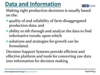 Farm data and decision support systems for enhanced agricultural ...