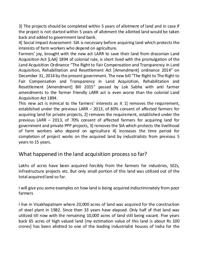 Farmer Friendly Land Acquisition Act