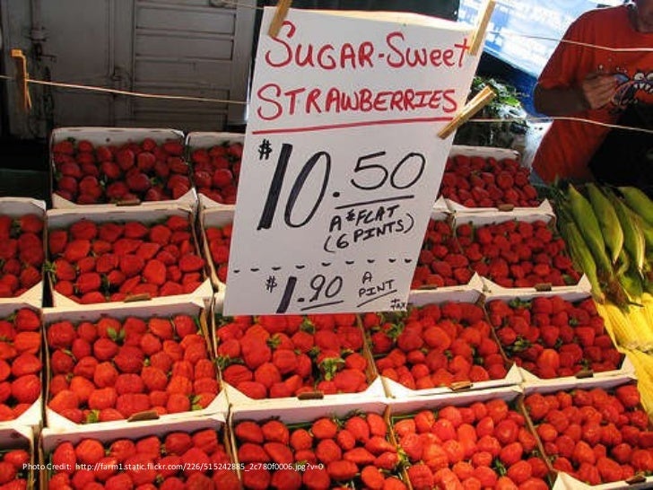 farmers market display and pricing