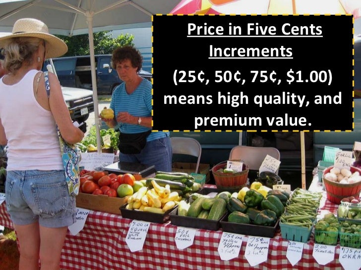farmers market display and pricing