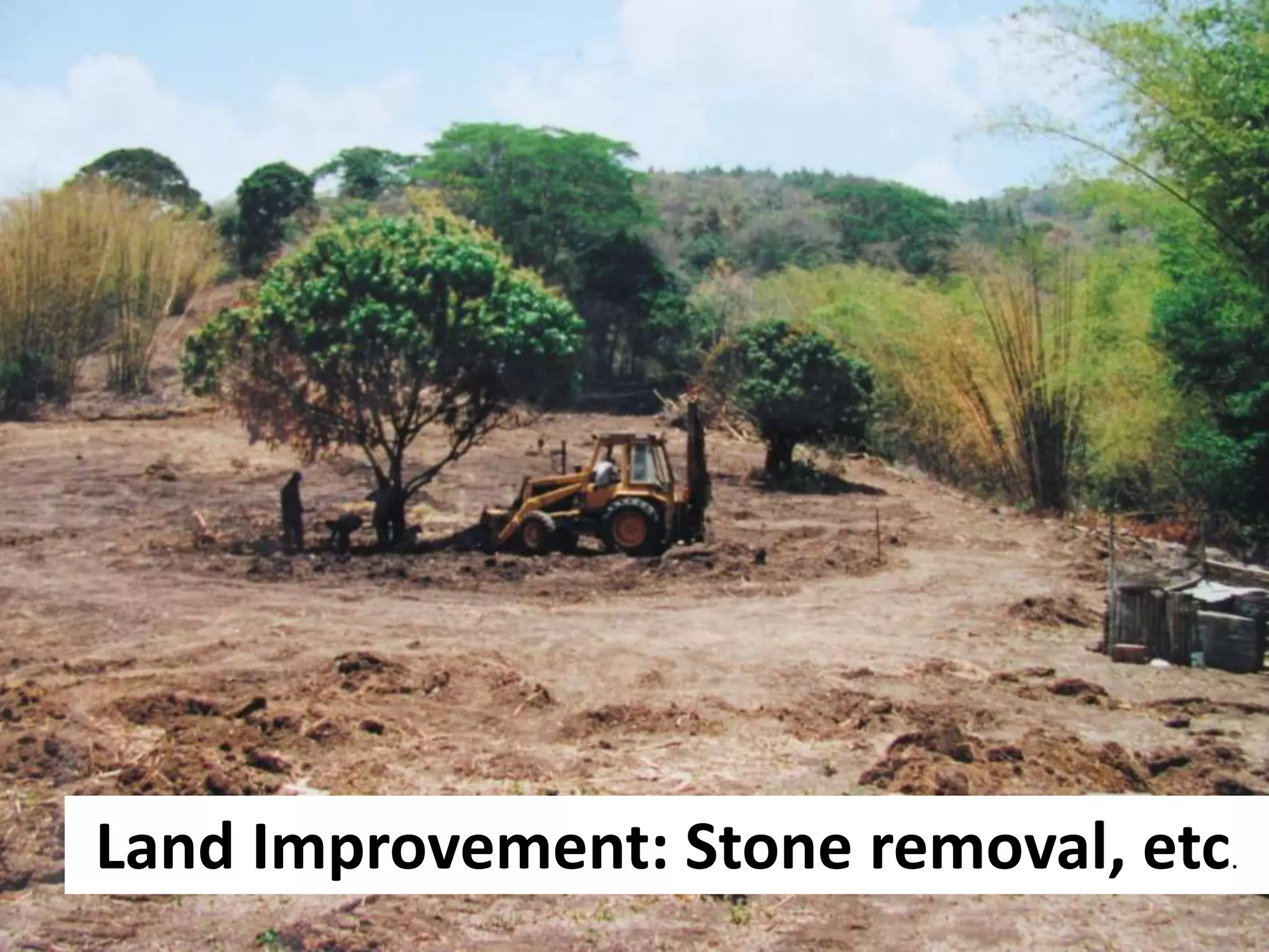 Land Improvement: Stone removal, etc.
 